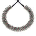Traditional Oxidised Silver Necklace Set with Matching Jhumka Earrings