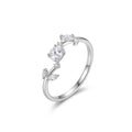 Elegant Silver-Tone Gemstone Ring for Women