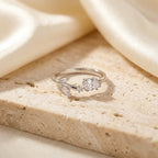Elegant Silver-Tone Gemstone Ring for Women