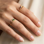Elegant Gold-Tone Floral Gemstone Ring for Women