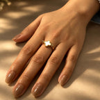 Gold-Tone Reversible Clover Ring for Women
