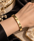 Elegant Gold-Tone Minimalist Bangle Bracelet
