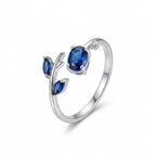 Elegant Silver-Tone Gemstone Ring for Women