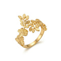 Elegant Gold-Tone Floral Ring Set for Women