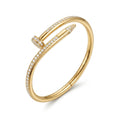 Elegant Gold-Tone Nail-Inspired Crystal Bracelet