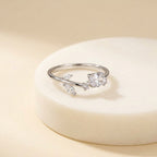 Elegant Silver-Tone Gemstone Ring for Women