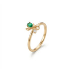 Elegant Gold-Tone Floral Gemstone Ring for Women