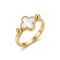 Gold-Tone Reversible Clover Ring for Women