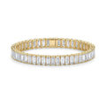 Elegant Crystal-Studded Gold-Tone Hand Cuff Bracelet for Women
