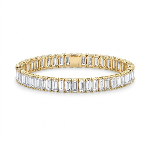 Elegant Crystal-Studded Gold-Tone Hand Cuff Bracelet for Women