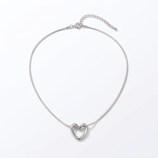 Black Heart Pendant Necklace with Gold-Tone Chain