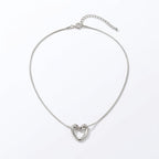 Black Heart Pendant Necklace with Gold-Tone Chain