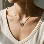 Black Heart Pendant Necklace with Gold-Tone Chain